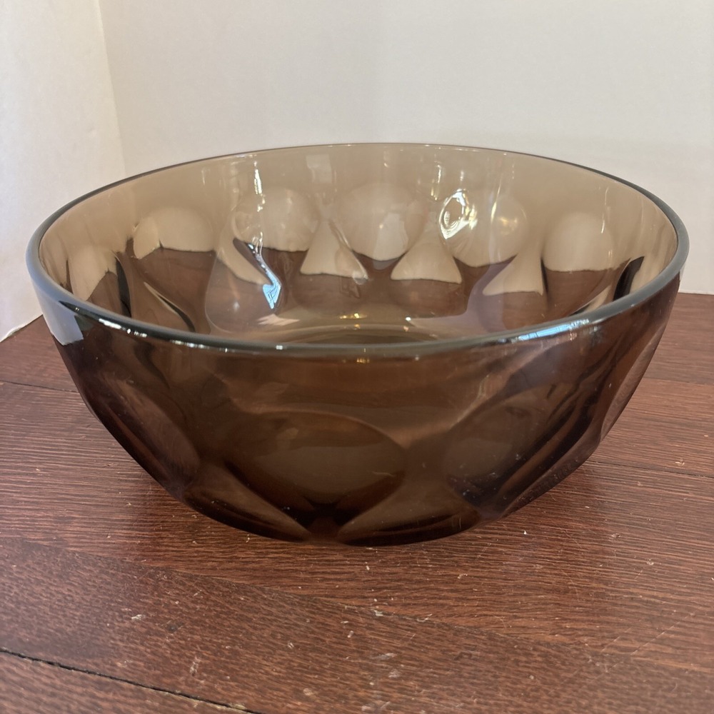 Vintage Pyrex Sculptured Originals‎ Ovenware -  10" XL Amber Brown Serving Bowl
